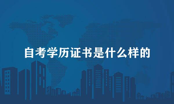 自考学历证书是什么样的