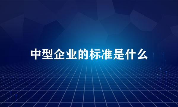 中型企业的标准是什么