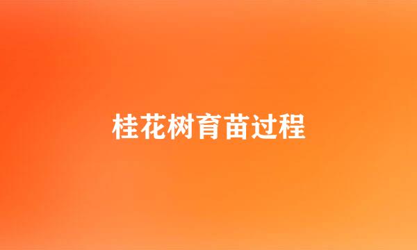 桂花树育苗过程