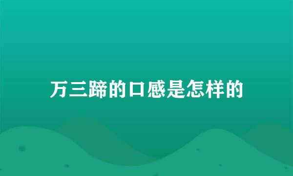 万三蹄的口感是怎样的