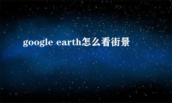 google earth怎么看街景