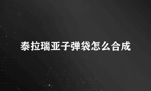 泰拉瑞亚子弹袋怎么合成