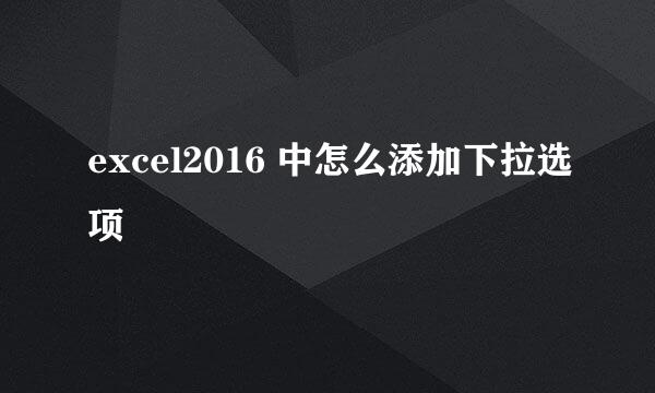 excel2016 中怎么添加下拉选项