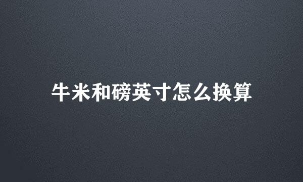 牛米和磅英寸怎么换算