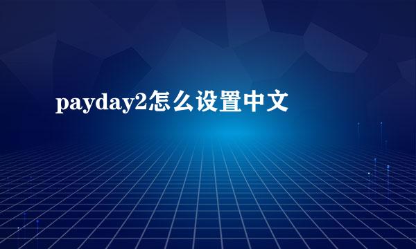 payday2怎么设置中文