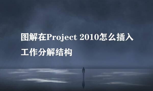 图解在Project 2010怎么插入工作分解结构