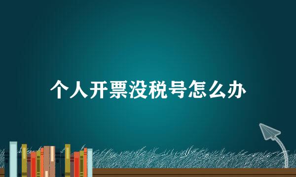 个人开票没税号怎么办