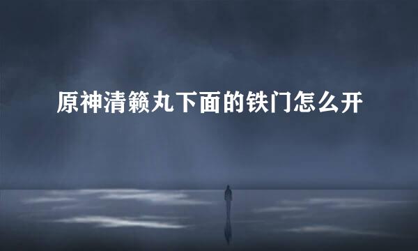 原神清籁丸下面的铁门怎么开