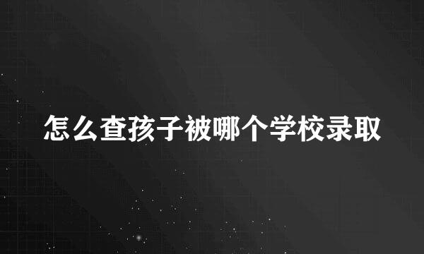 怎么查孩子被哪个学校录取