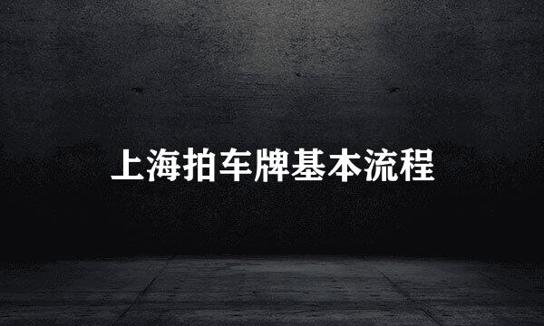 上海拍车牌基本流程