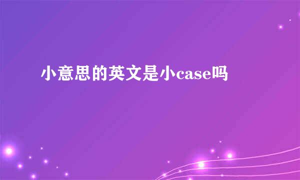 小意思的英文是小case吗