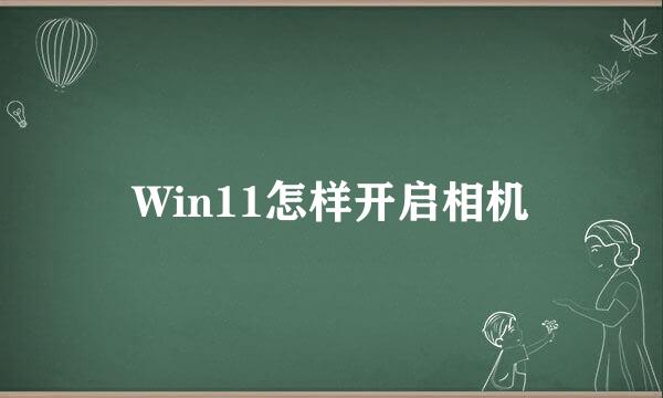 Win11怎样开启相机