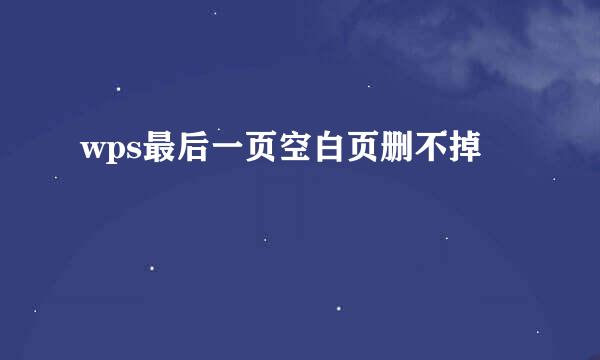 wps最后一页空白页删不掉