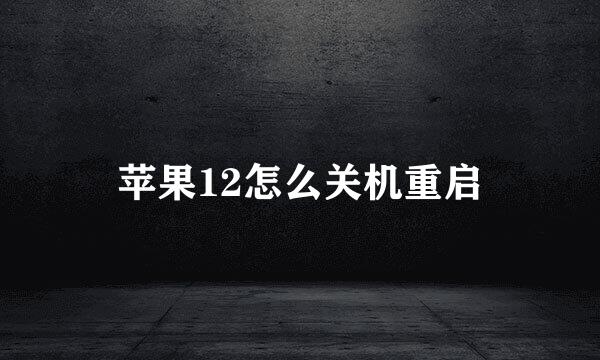 苹果12怎么关机重启