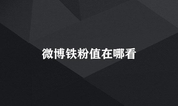 微博铁粉值在哪看