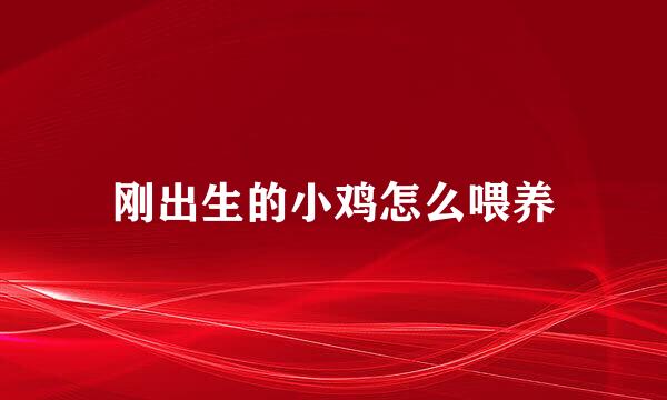 刚出生的小鸡怎么喂养
