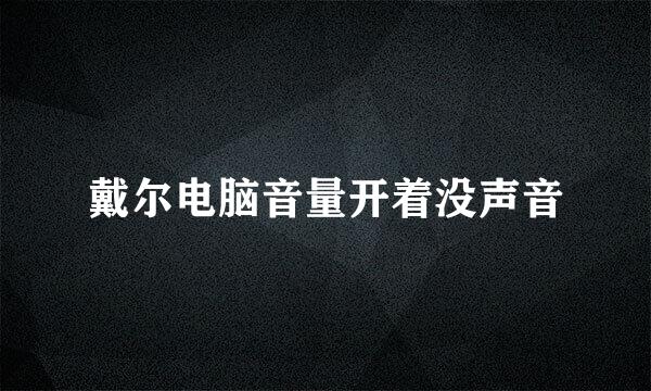 戴尔电脑音量开着没声音