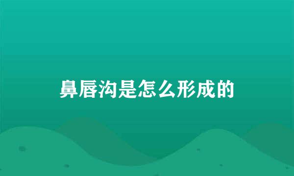 鼻唇沟是怎么形成的