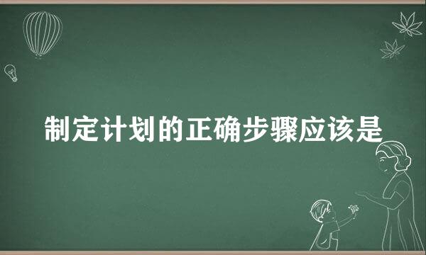 制定计划的正确步骤应该是