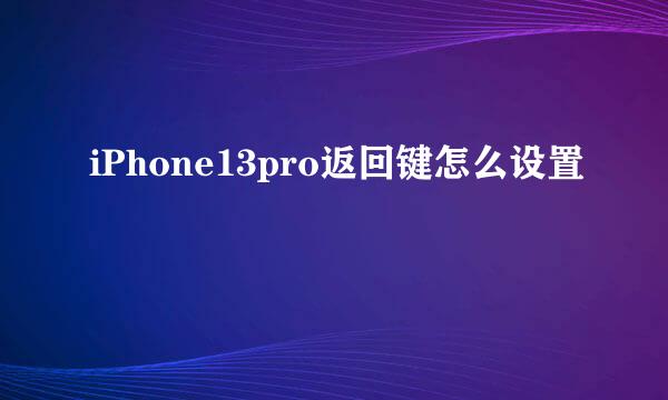 iPhone13pro返回键怎么设置