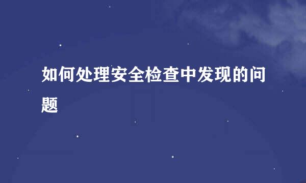 如何处理安全检查中发现的问题