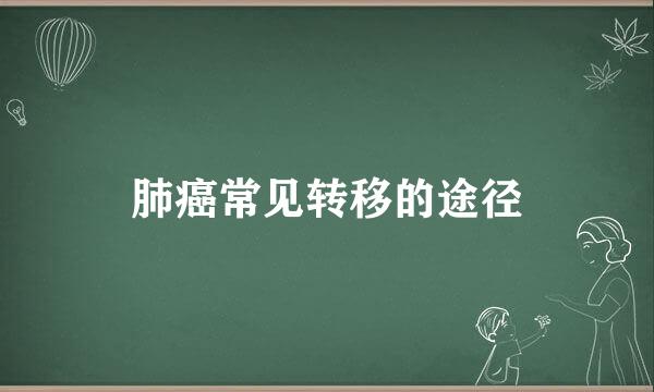 肺癌常见转移的途径