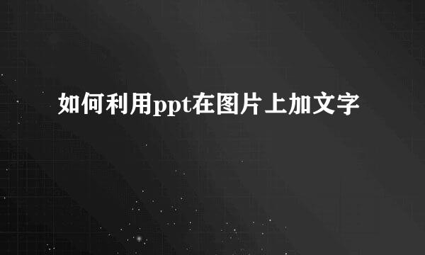如何利用ppt在图片上加文字