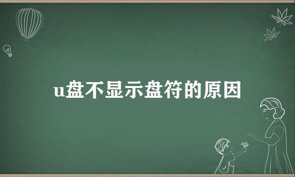 u盘不显示盘符的原因