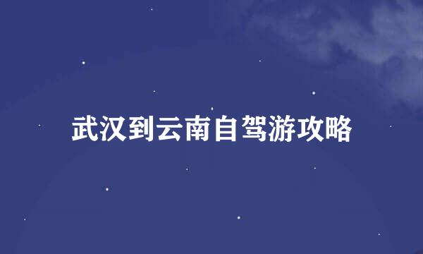 武汉到云南自驾游攻略