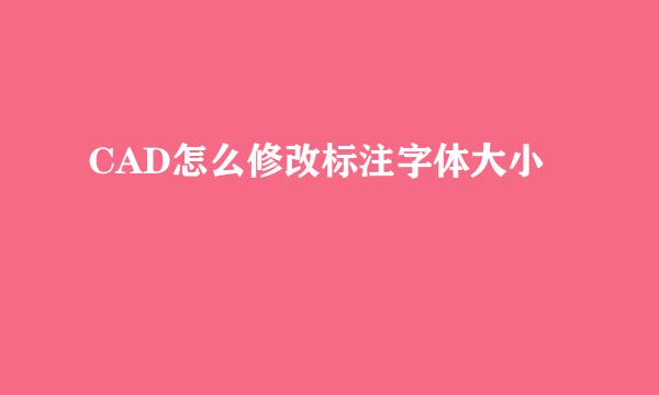 CAD怎么修改标注字体大小