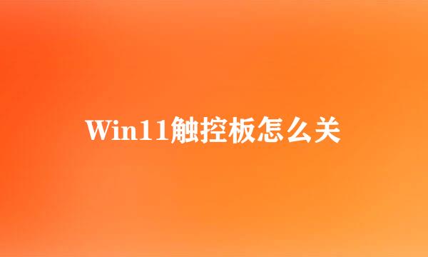 Win11触控板怎么关