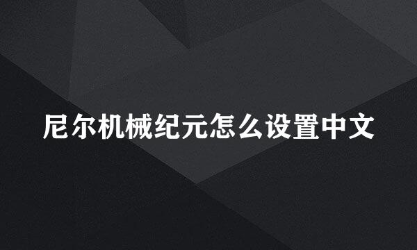 尼尔机械纪元怎么设置中文