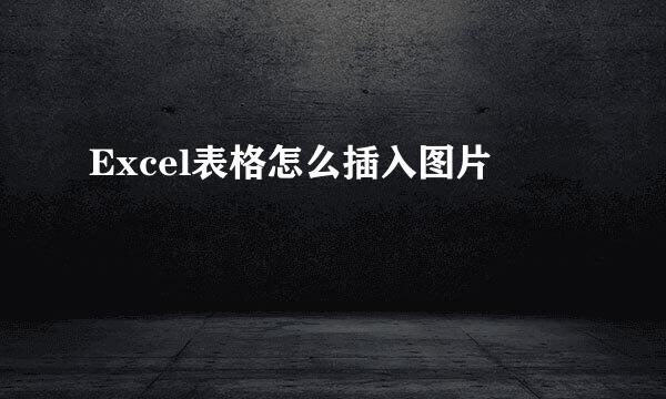 Excel表格怎么插入图片