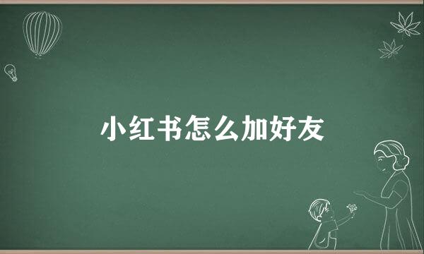 小红书怎么加好友