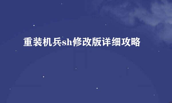 重装机兵sh修改版详细攻略