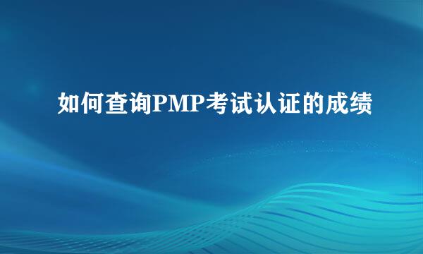 如何查询PMP考试认证的成绩