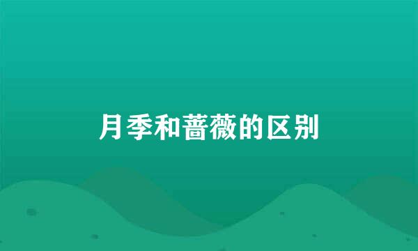 月季和蔷薇的区别