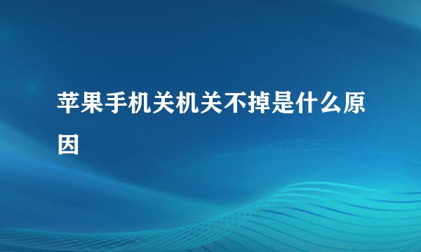苹果手机关机关不掉是什么原因