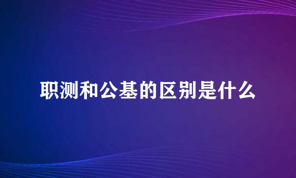 职测和公基的区别是什么