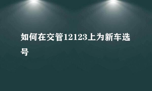 如何在交管12123上为新车选号