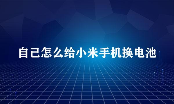 自己怎么给小米手机换电池
