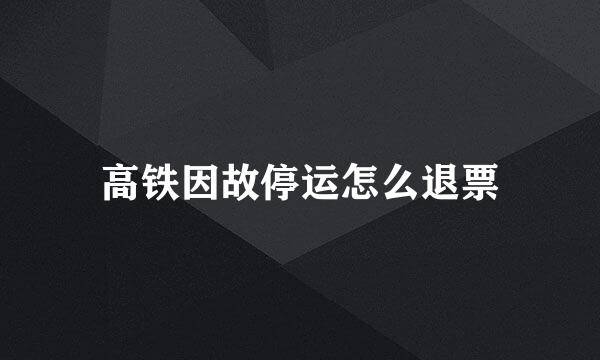 高铁因故停运怎么退票