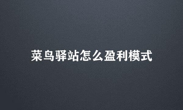 菜鸟驿站怎么盈利模式