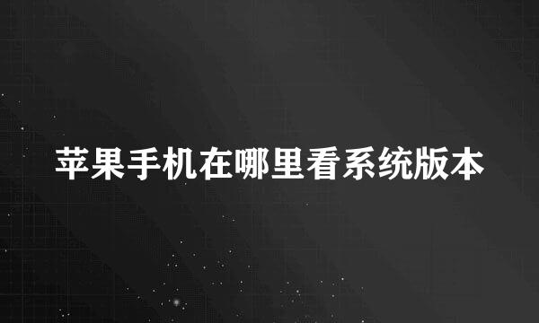 苹果手机在哪里看系统版本