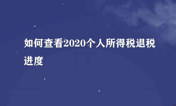 如何查看2020个人所得税退税进度