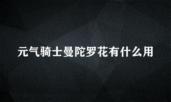 元气骑士曼陀罗花有什么用