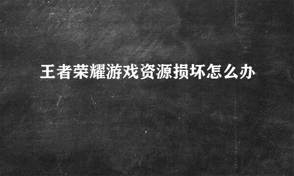 王者荣耀游戏资源损坏怎么办
