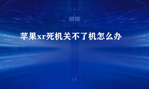 苹果xr死机关不了机怎么办