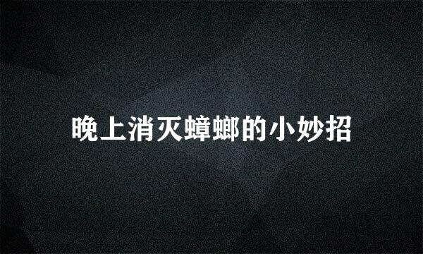晚上消灭蟑螂的小妙招