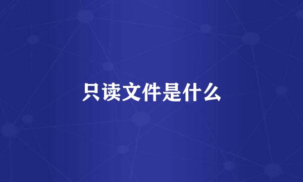 只读文件是什么